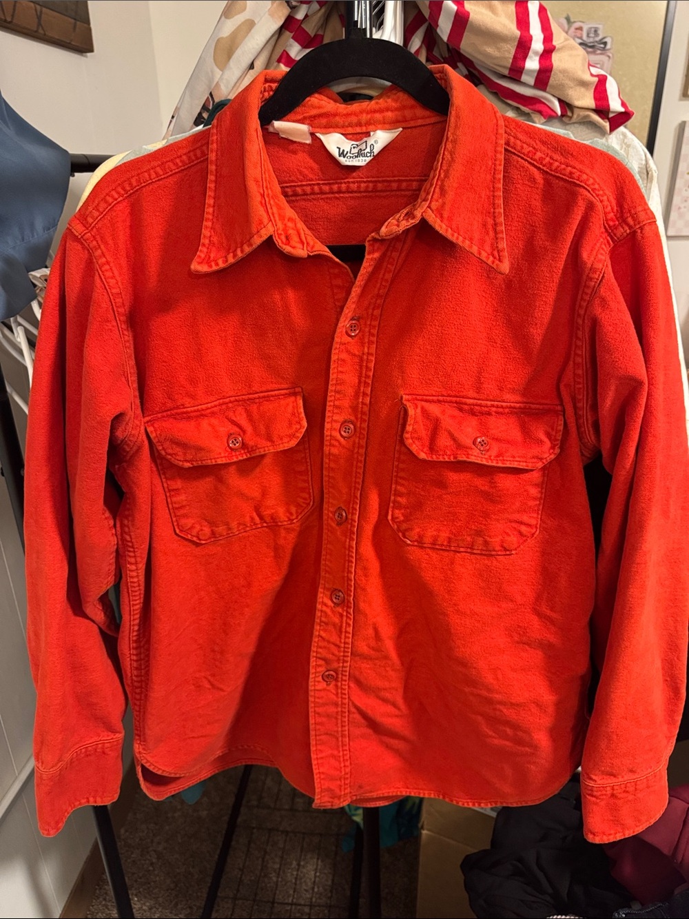 Vintage Woolrich Orange Button-Down Work Shirt
